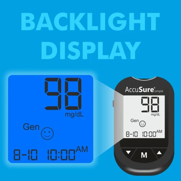 AccuSure Simple Glucometer Sugar Check Machine with 25 Test Strips - Image 5